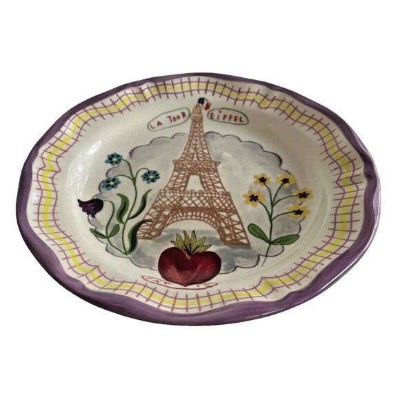 New Nathalie Lete Francophile Collection Anthropology Eiffel Tower Dinner Plate - Picture 8 of 9